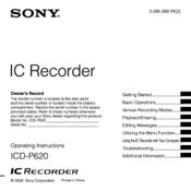 Sony Icd P620 Windows 10